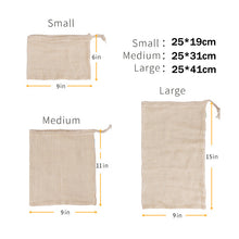 Load image into Gallery viewer, Reusable Cotton Mesh Bag