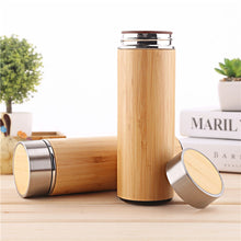 Load image into Gallery viewer, Creative Bamboo Thermos water Bottle , 450ml Stainless Steel Tumbler Vacuum Flasks , Insulated Bottles Coffee Mug For Travel Tea