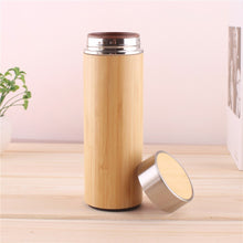 Load image into Gallery viewer, Creative Bamboo Thermos water Bottle , 450ml Stainless Steel Tumbler Vacuum Flasks , Insulated Bottles Coffee Mug For Travel Tea