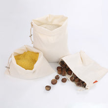 Load image into Gallery viewer, 12Pack Cotton Reusable Grocery Produce Bag Eco-friendly Cotton Drawstring Bags Zero Waste Canvas Fruit Food Storage Shopping Bag