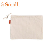 Load image into Gallery viewer, 12Pack Cotton Reusable Grocery Produce Bag Eco-friendly Cotton Drawstring Bags Zero Waste Canvas Fruit Food Storage Shopping Bag