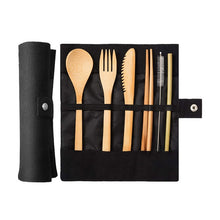 Load image into Gallery viewer, 1PC Bamboo Fiber Tableware Set Travel Cutlery Flatware Reusable Eco Friendly Portable Spoon Fork Chopsticks Utensils Set