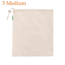 Load image into Gallery viewer, 12Pack Cotton Reusable Grocery Produce Bag Eco-friendly Cotton Drawstring Bags Zero Waste Canvas Fruit Food Storage Shopping Bag
