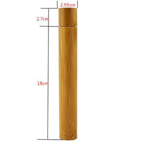 Portable Bamboo Toothbrush Set Travel with Bamboo Straw Case Brush Tube and Wooden Toothbrush Holder Natural Teeth Cleaning Tool