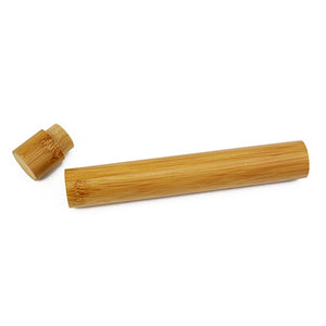 Portable Bamboo Toothbrush Set Travel with Bamboo Straw Case Brush Tube and Wooden Toothbrush Holder Natural Teeth Cleaning Tool