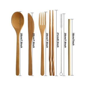 1PC Bamboo Fiber Tableware Set Travel Cutlery Flatware Reusable Eco Friendly Portable Spoon Fork Chopsticks Utensils Set