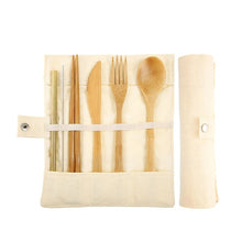 Load image into Gallery viewer, 1PC Bamboo Fiber Tableware Set Travel Cutlery Flatware Reusable Eco Friendly Portable Spoon Fork Chopsticks Utensils Set
