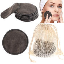 Load image into Gallery viewer, 12PCS/SET Reusable Bamboo Fiber Washable Rounds Pads Makeup Removal Cotton Pad Cleansing Facial Pad Tool New
